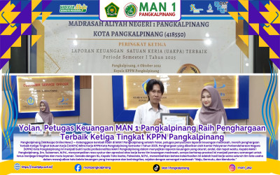 Yolanda, Petugas Keuangan MAN 1 Pangkalpinang Raih Penghargaan Terbaik Ketiga Tingkat KPPN Pangkalpinang