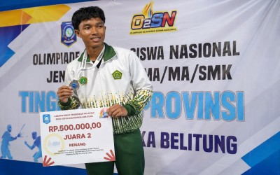 Bahri Saman Persembahkan Medali Perak Renang O2SN untuk MAN 1 Pangkalpinang